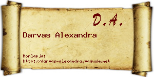 Darvas Alexandra névjegykártya